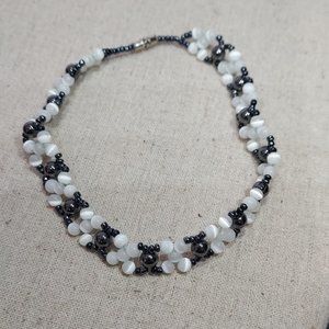 Mother or Pearl and Hematite beaded Anklet